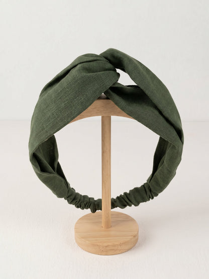 Linen Elastic Headband - Breathable Women's Hair Band