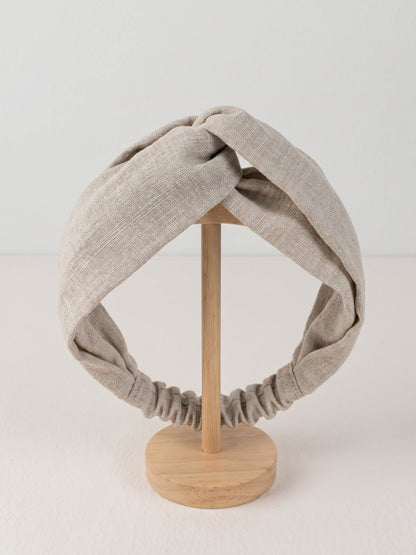 Linen Elastic Headband - Breathable Women's Hair Band