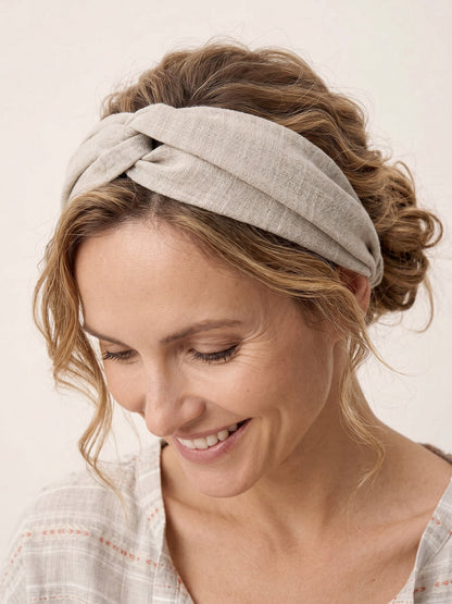 Linen Elastic Headband - Breathable Women's Hair Band