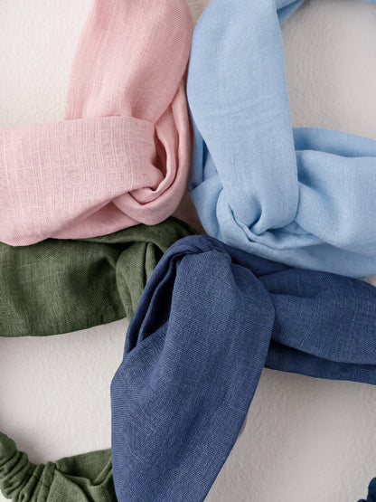 Linen Elastic Headband - Breathable Women's Hair Band