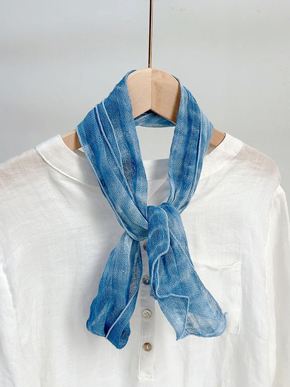 100% Linen Tie Dye Scarf - Hand Dyed Lightweight Scarf