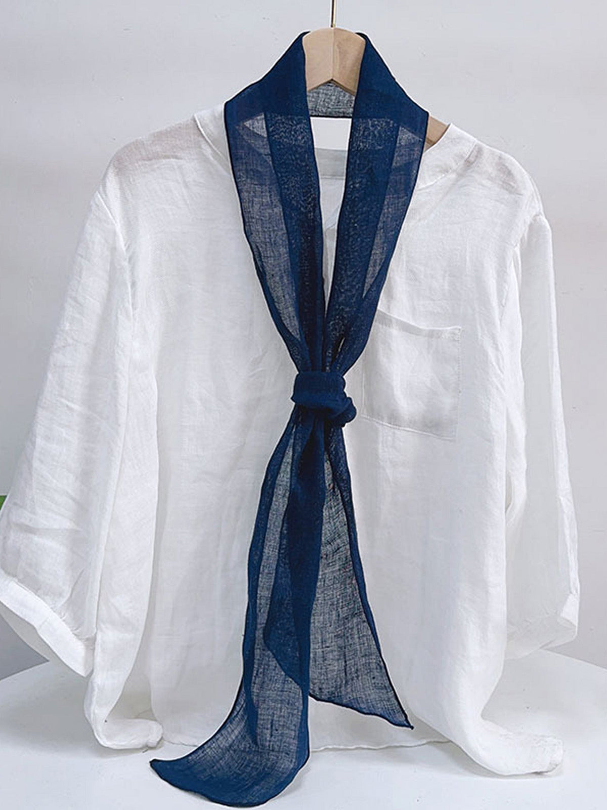100% Linen Tie Dye Scarf - Hand Dyed Lightweight Scarf