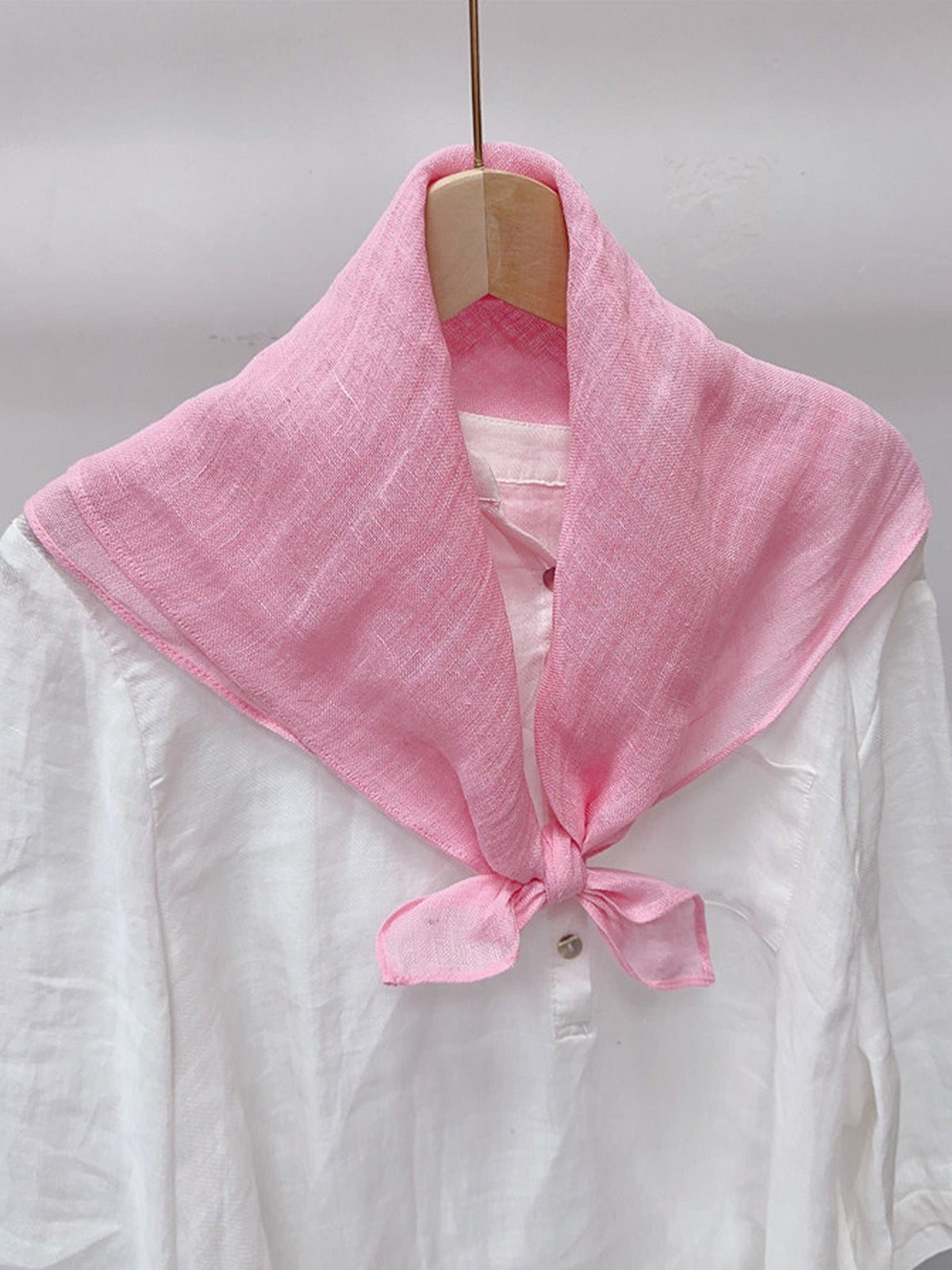 Linen Square Scarf - Lightweight Beach Hair and Neck Scarf