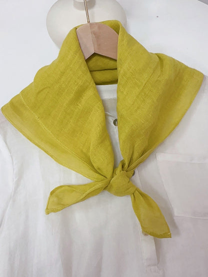 Linen Square Scarf - Lightweight Beach Hair and Neck Scarf