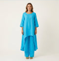 Women's Flowing Linen Two Piece Set - Relaxed Summer Co-Ord