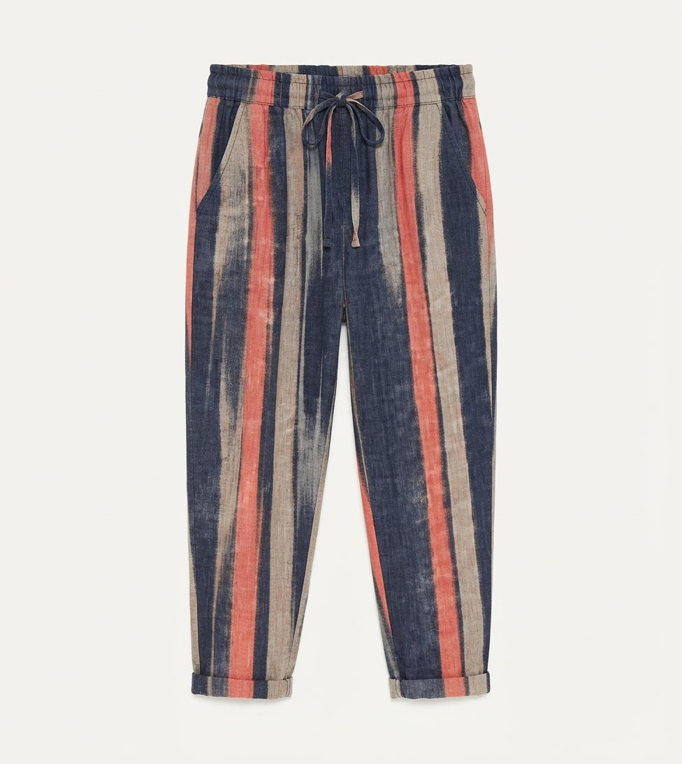 Women's Striped Linen Trousers - Breezy Summer Pants