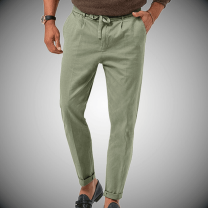 Men's Linen Drawstring Trousers - Breathable Summer Pants