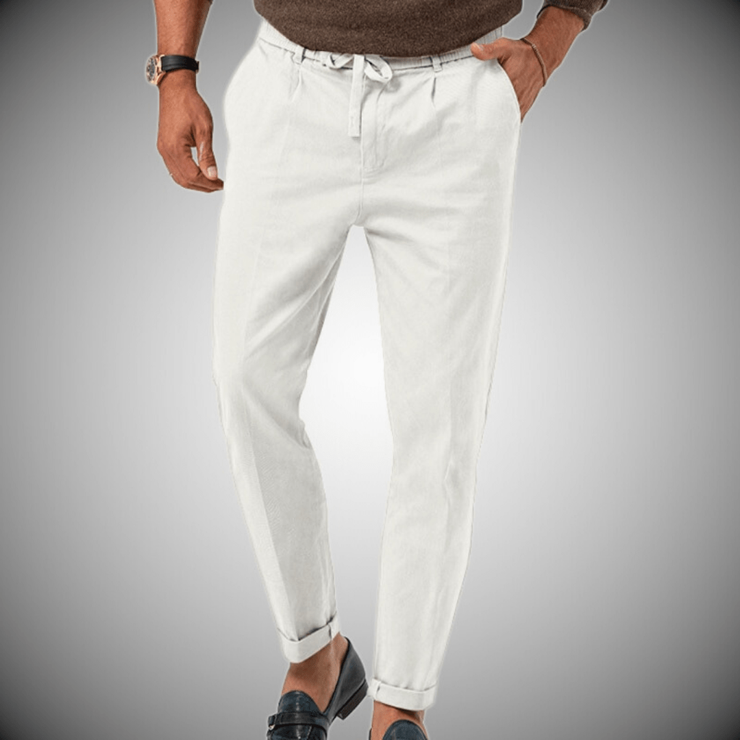 Men's Linen Drawstring Trousers - Breathable Summer Pants