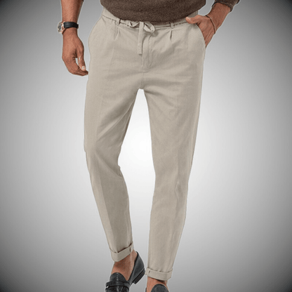 Men's Linen Drawstring Trousers - Breathable Summer Pants