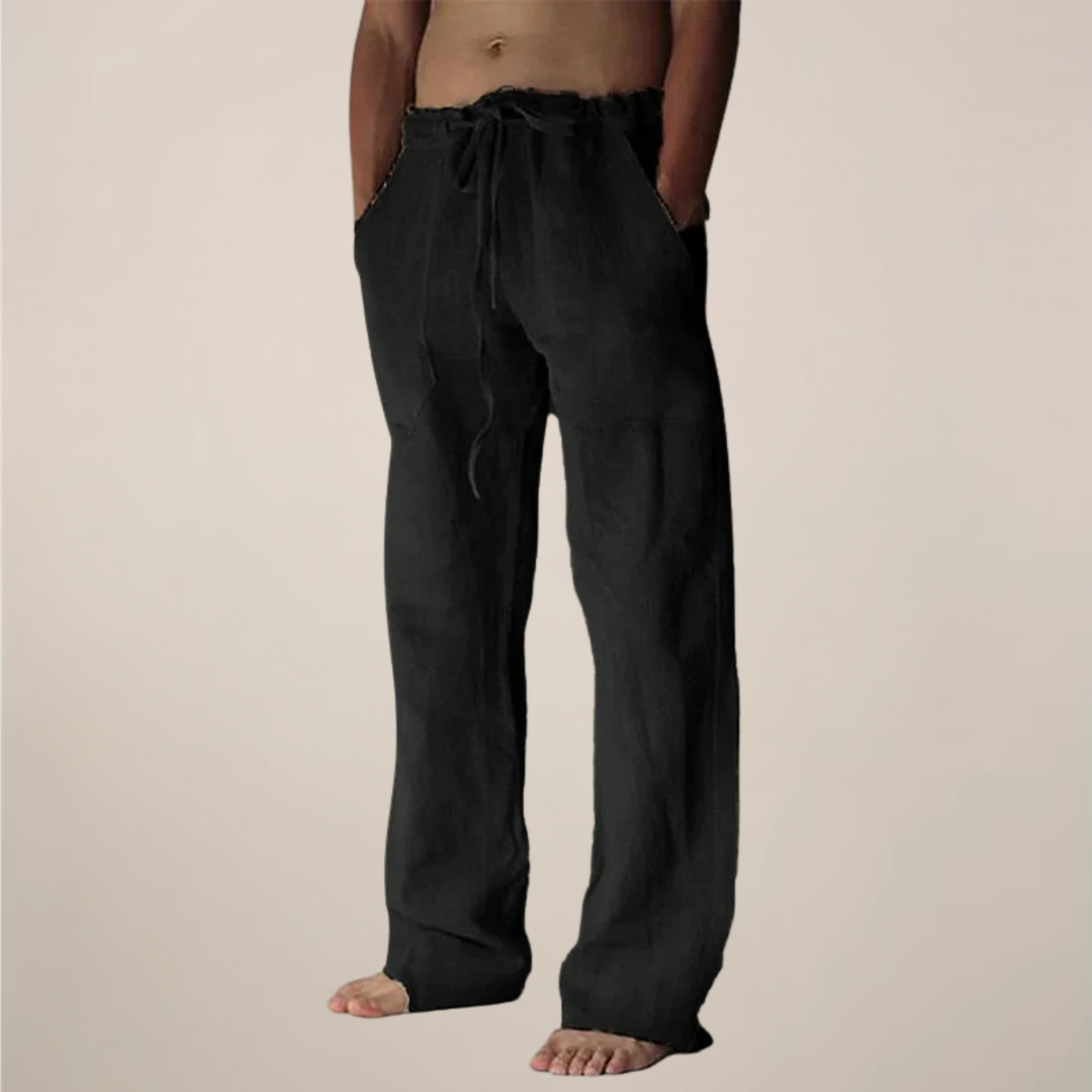 Men's Linen Trousers - Relaxed Fit Lightweight Summer Pants