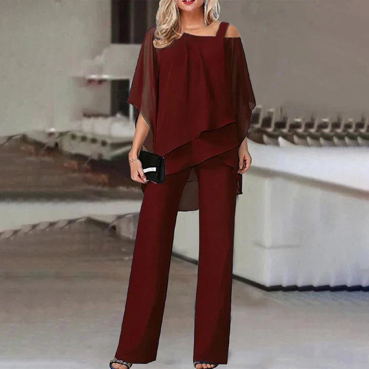 Women's Elegant Layered Two Piece Set - Matching Outfit