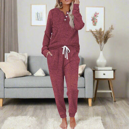 Women's Two Piece Loungewear Set - Soft Relaxed Home Outfit