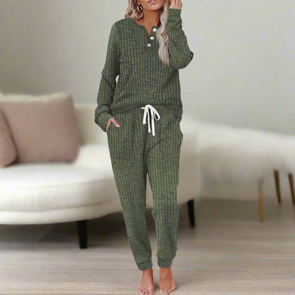 Women's Two Piece Loungewear Set - Soft Relaxed Home Outfit