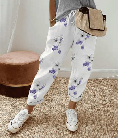 Women's Striped Linen Trousers - Breezy Summer Pants