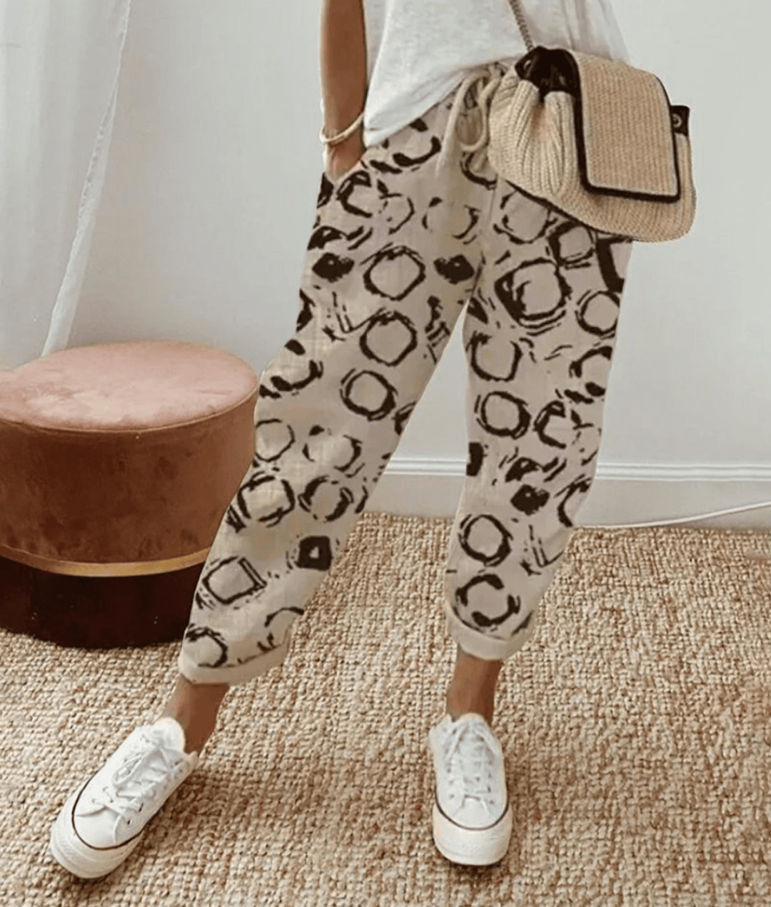 Women's Striped Linen Trousers - Breezy Summer Pants