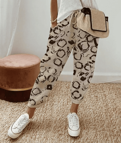 Women's Striped Linen Trousers - Breezy Summer Pants