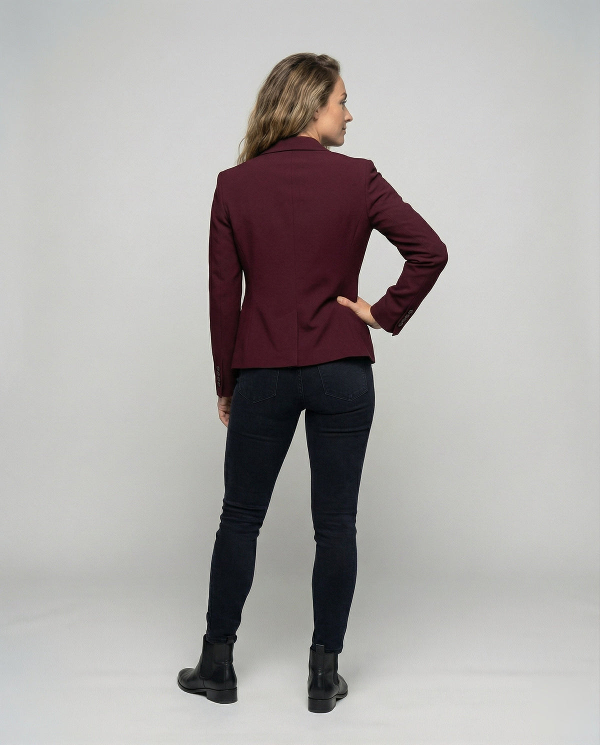 Women's Peplum Blazer - Two-Button Notch Lapel Office Jacket