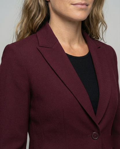 Women's Peplum Blazer - Two-Button Notch Lapel Office Jacket