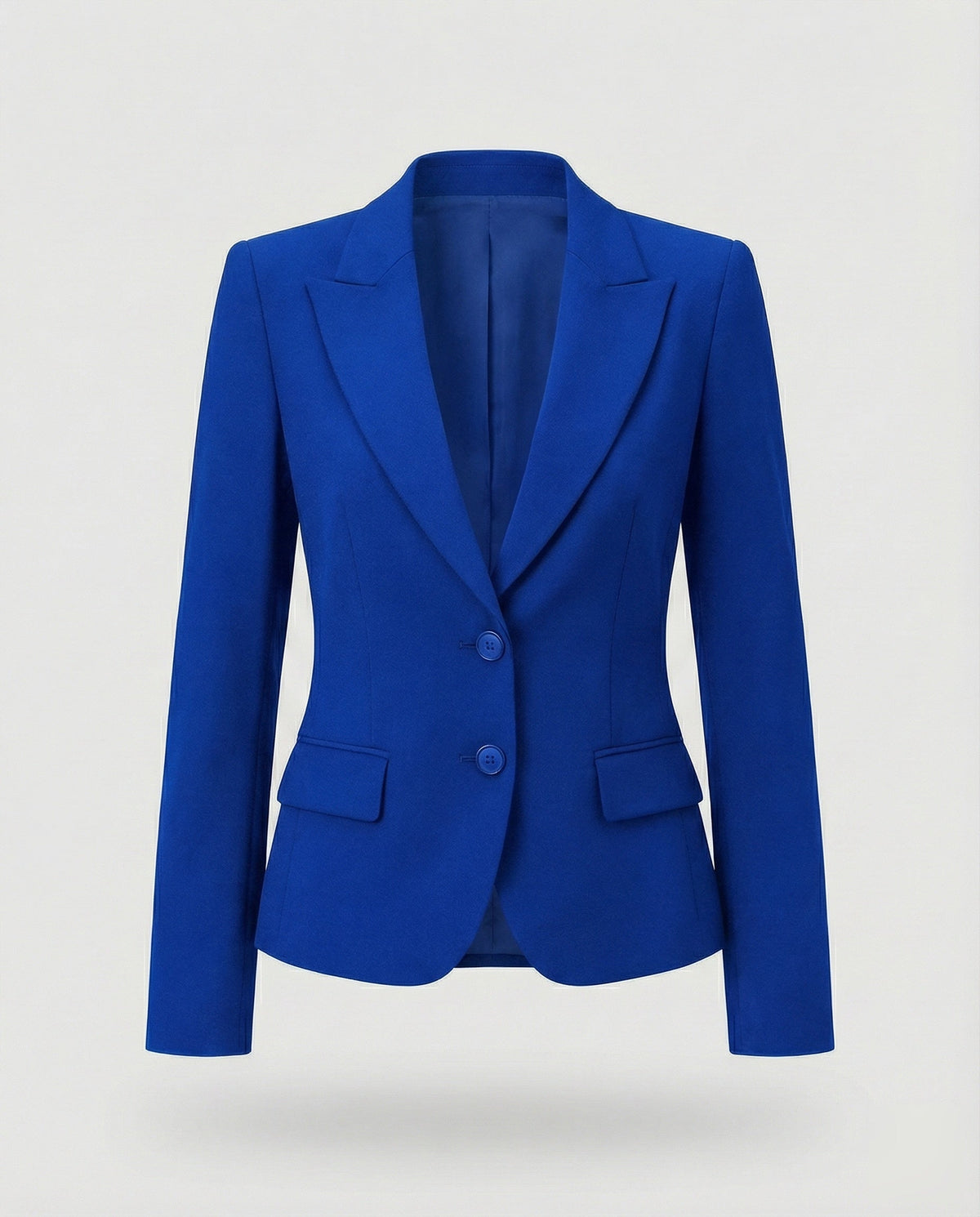 Women's Peplum Blazer - Two-Button Notch Lapel Office Jacket
