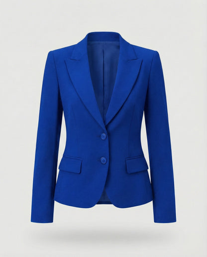 Women's Peplum Blazer - Two-Button Notch Lapel Office Jacket