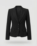 Women's Peplum Blazer - Two-Button Notch Lapel Office Jacket
