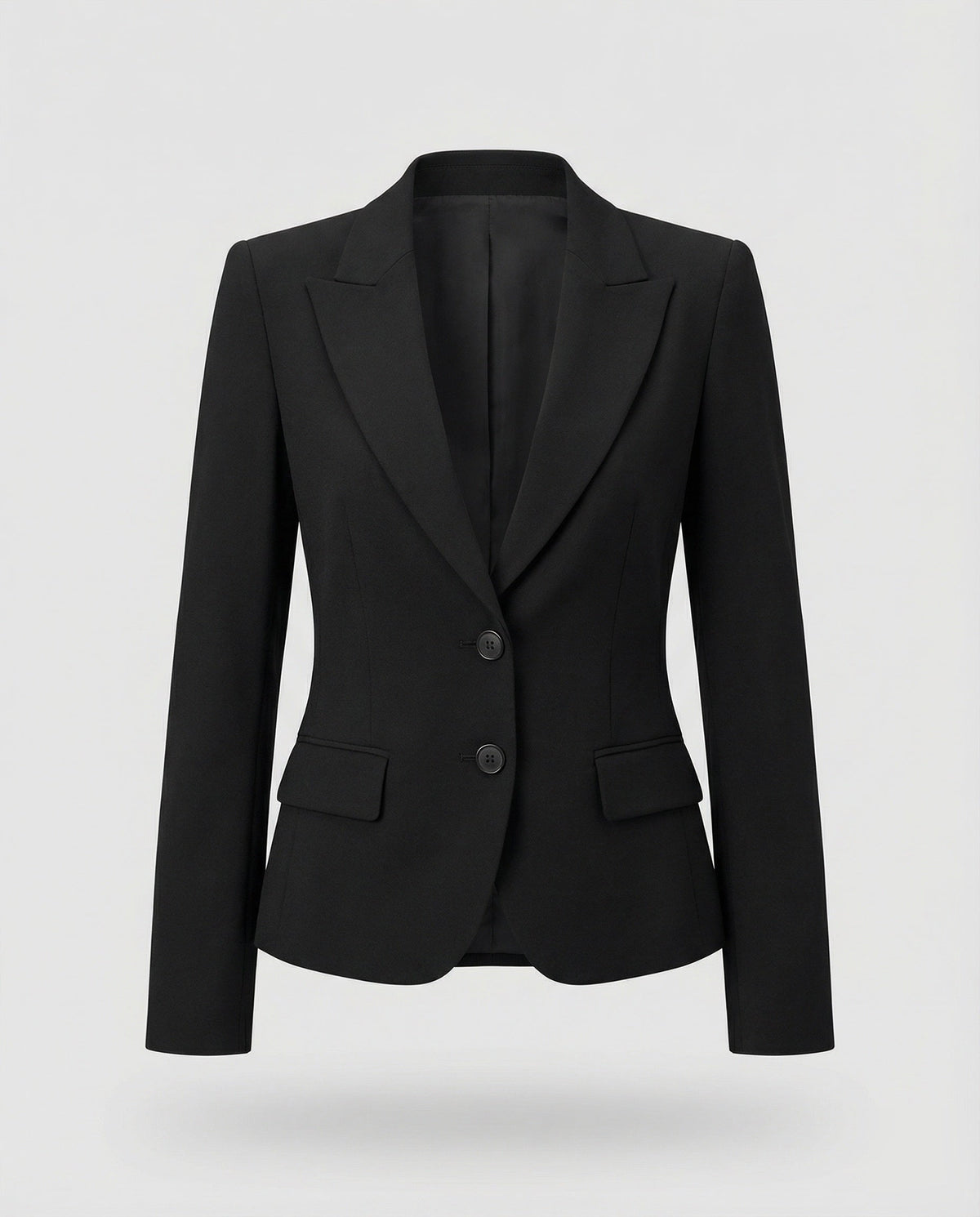 Women's Peplum Blazer - Two-Button Notch Lapel Office Jacket