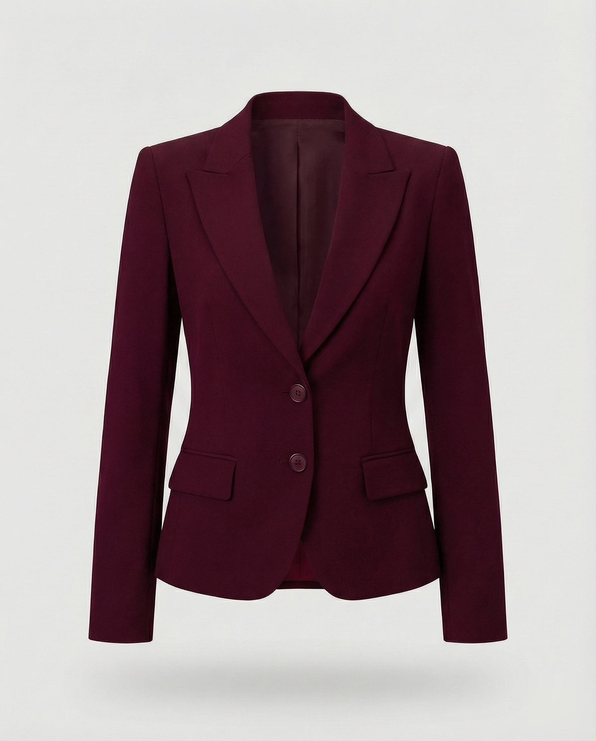 Women's Peplum Blazer - Two-Button Notch Lapel Office Jacket