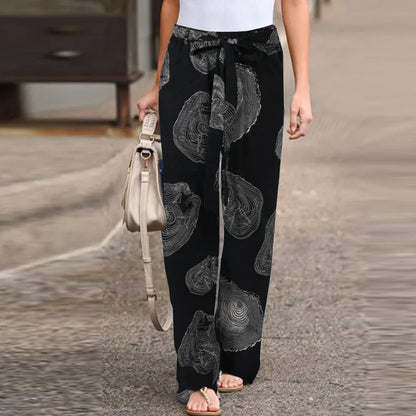 Women's Floral Linen Wide Leg Pants - Printed Summer Pants