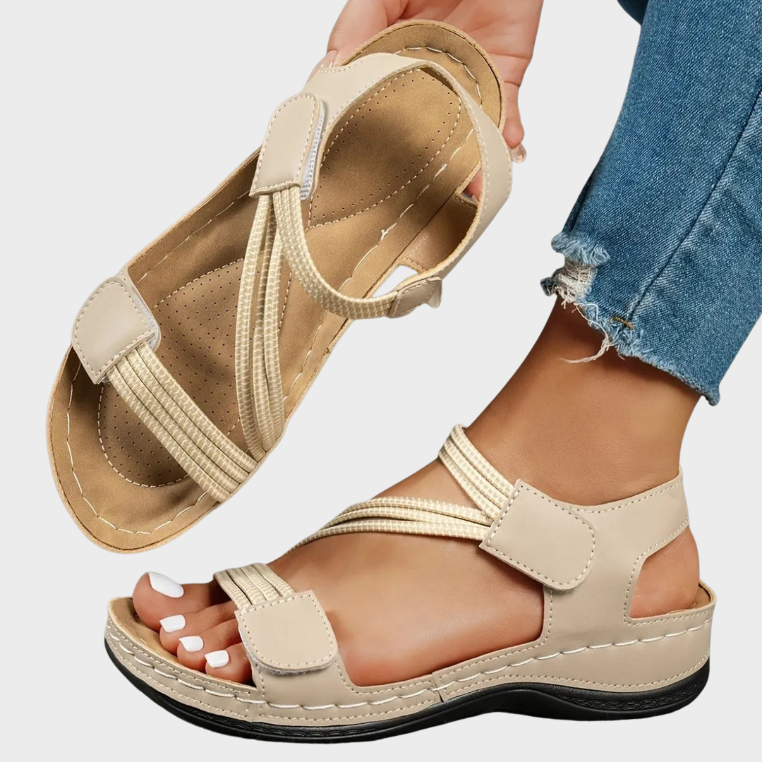 Women's Hook and Loop Comfort Sandals - Lightweight Casual