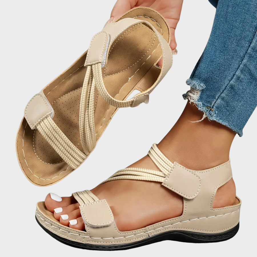 Women's Hook and Loop Comfort Sandals - Lightweight Casual
