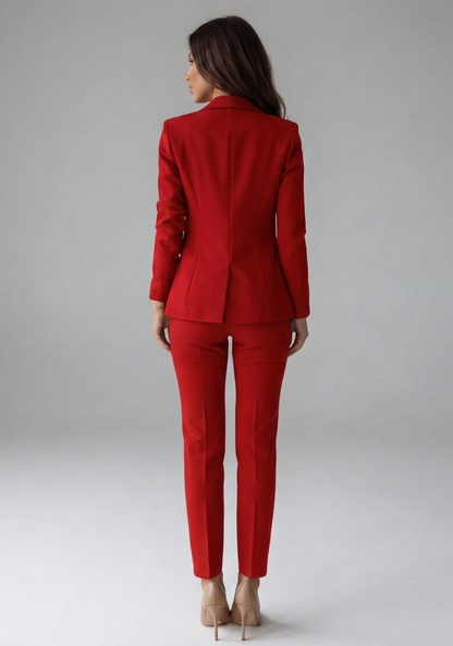 Women's Double-Breasted Blazer Set - Tailored Pant Suit