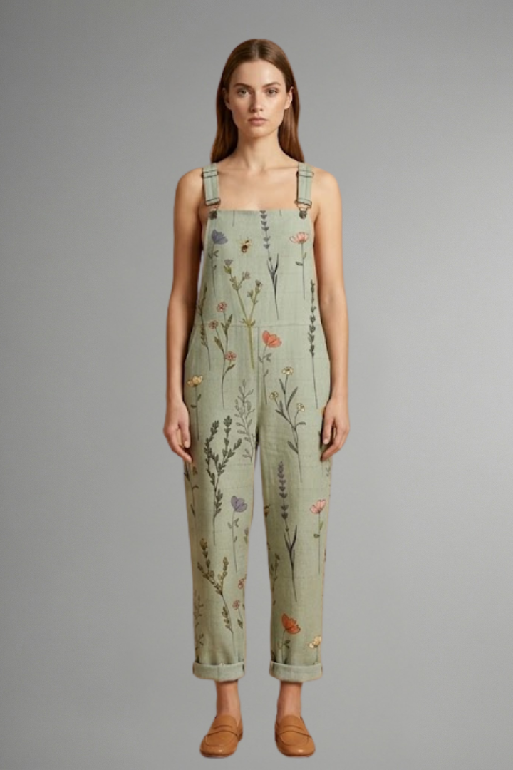 Women's Wide Leg Jumpsuit - Adjustable Strap Square Neck
