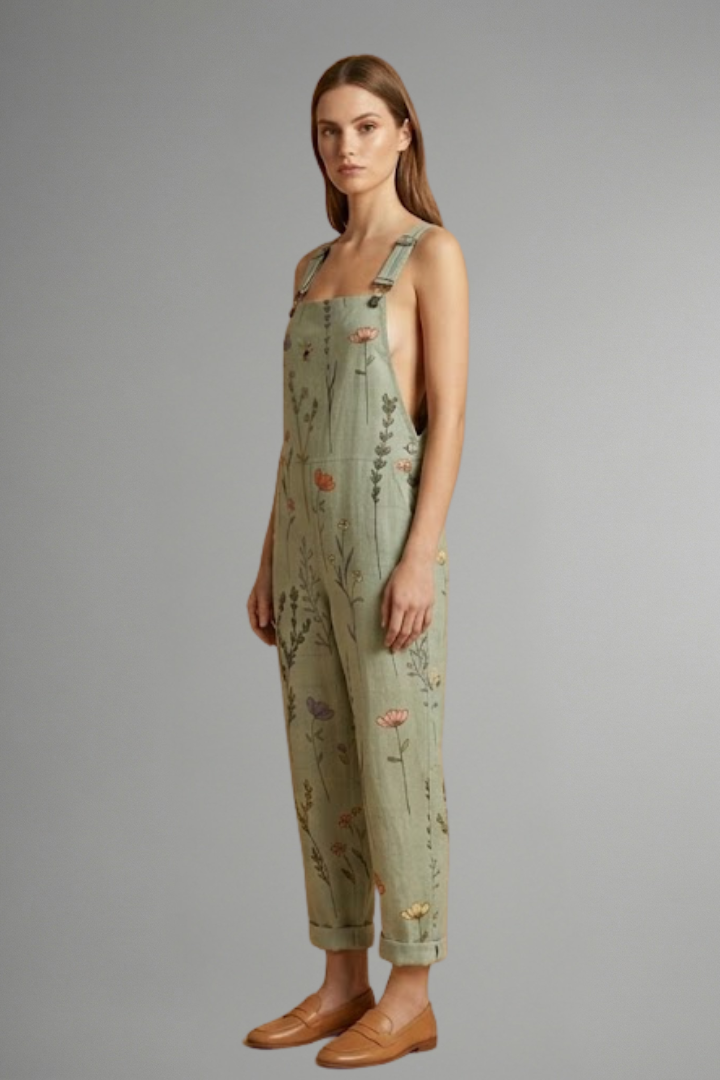Women's Wide Leg Jumpsuit - Adjustable Strap Square Neck