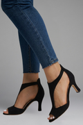 Women's Peep Toe Mid Heels - Orthopaedic Cutout Slip-Ons