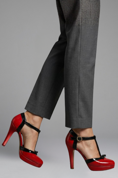 Women's Orthopaedic T-Strap Heels - Platform Formal Pumps