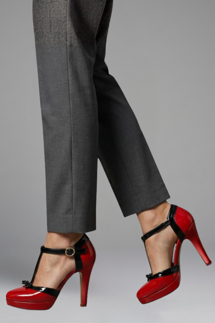 Women's Orthopaedic T-Strap Heels - Platform Formal Pumps