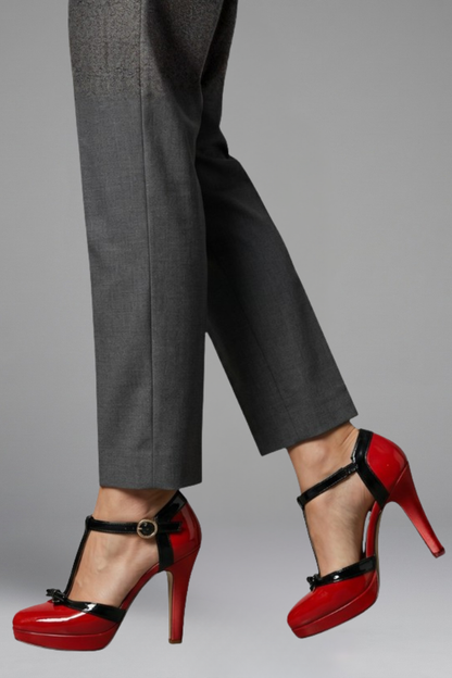 Women's Orthopaedic T-Strap Heels - Platform Formal Pumps