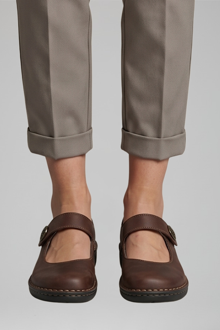 Women's Orthopaedic Mary Jane Flats - Strap Comfort Shoes