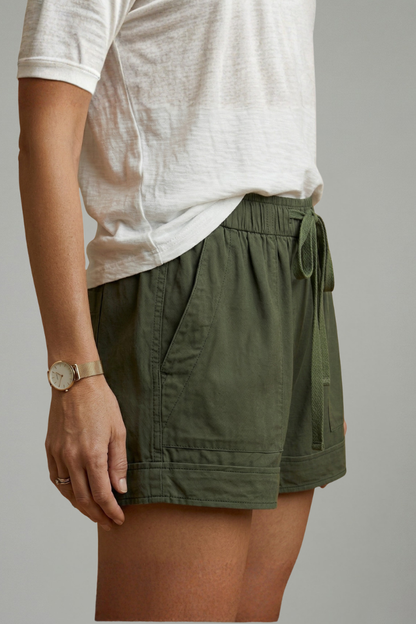 Women's Drawstring Shorts - Relaxed Fit Elastic Waist Pocket