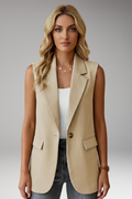 Women's Sleeveless Blazer Vest - Notch Collar Waistcoat