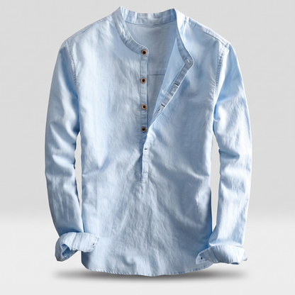 Men's Relaxed Linen Shirt - Timeless Long Sleeve Summer Top