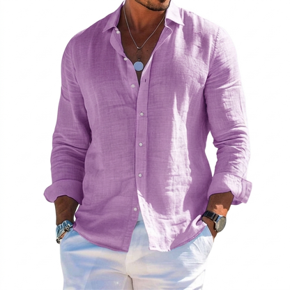 Men's Relaxed Tailored Shirt - Classic Long Sleeve Shirt
