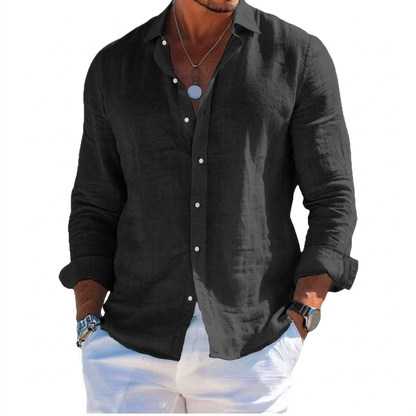 Men's Relaxed Tailored Shirt - Classic Long Sleeve Shirt