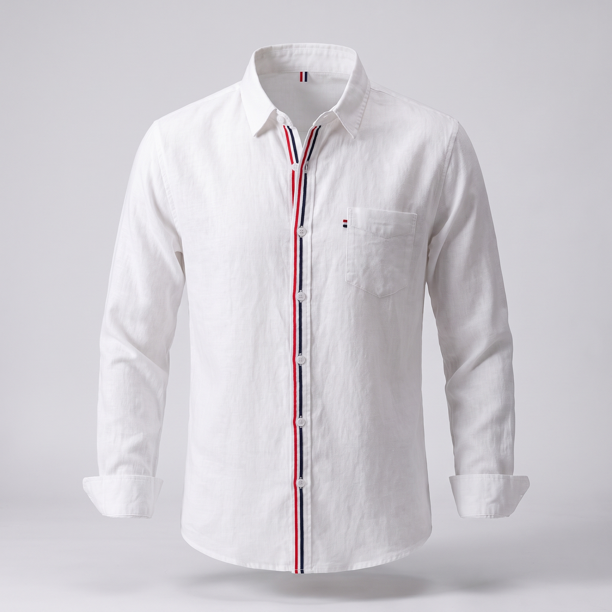 Men's Breathable Linen Shirt - Lightweight Long Sleeve Shirt