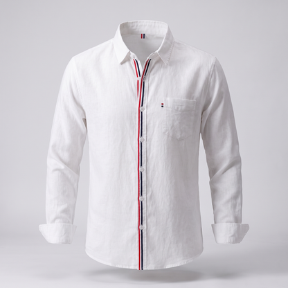 Men's Breathable Linen Shirt - Lightweight Long Sleeve Shirt
