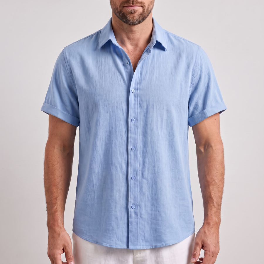 Men's Short Sleeve Shirt - Classic Fit Casual Button Shirt