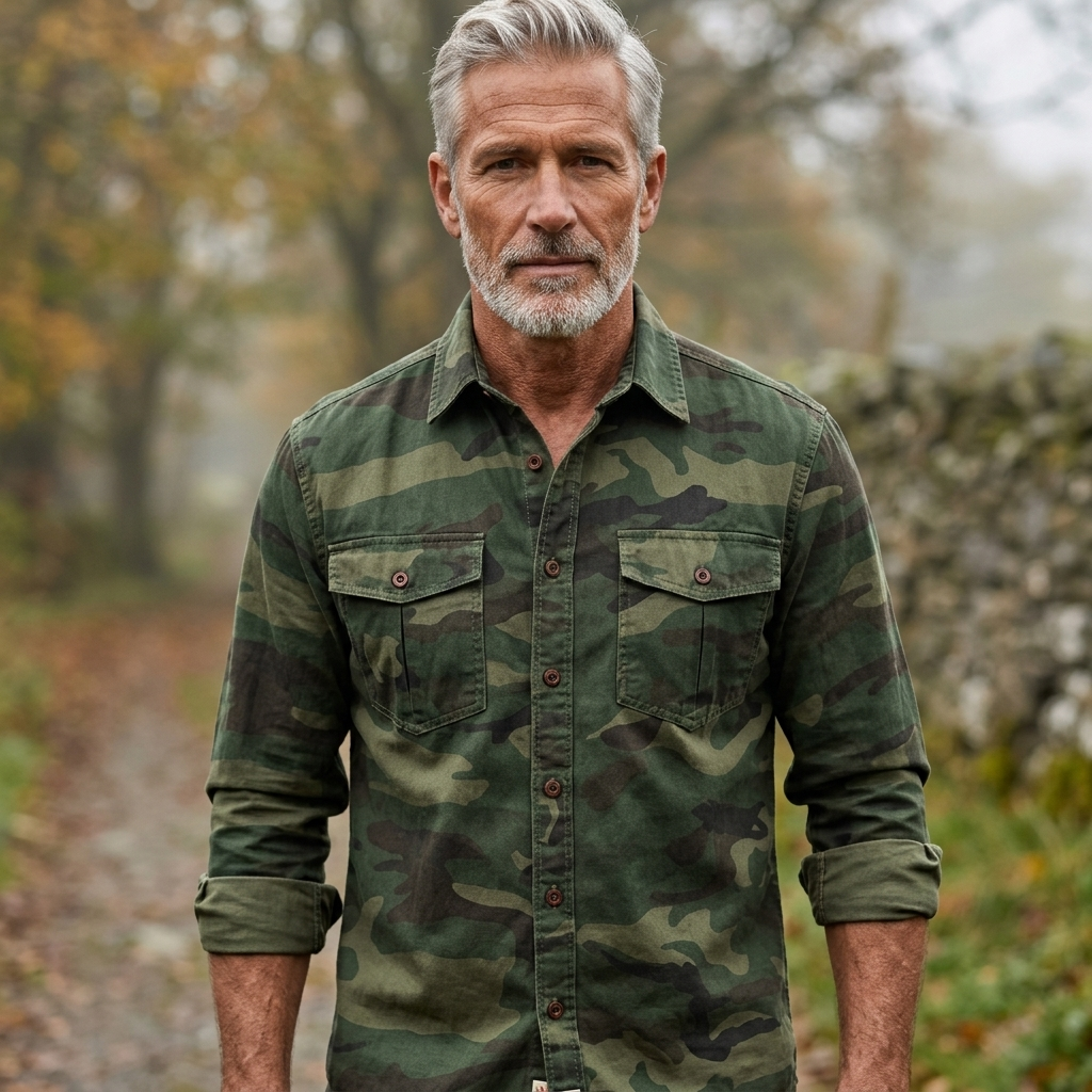 Men's Rugged Utility Shirt - Casual Button Up Overshirt
