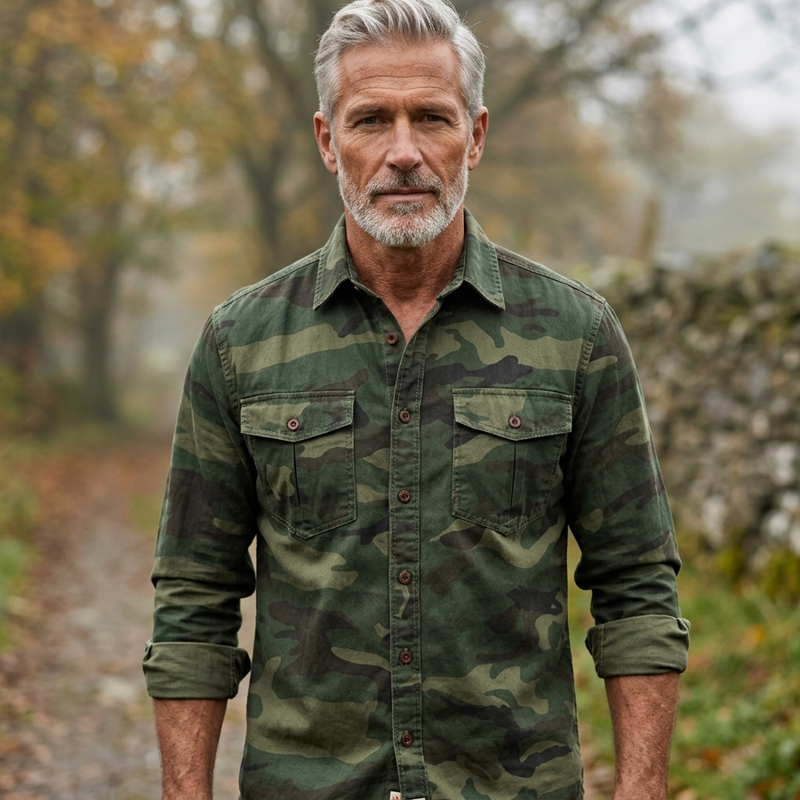 Men's Rugged Utility Shirt - Casual Button Up Overshirt