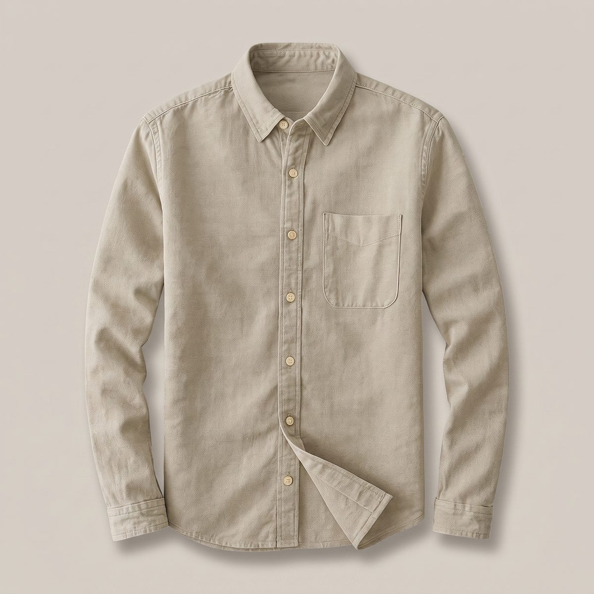 Men's Cotton Linen Shirt - Lightweight Relaxed Summer Shirt