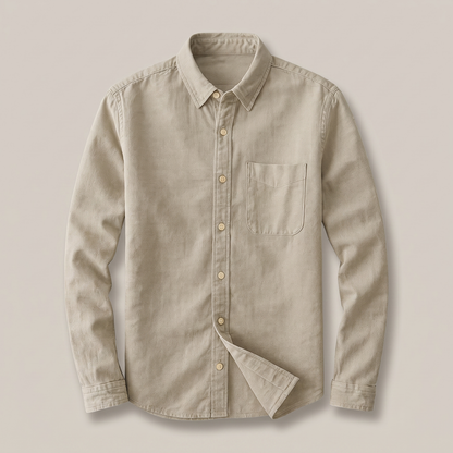 Men's Cotton Linen Shirt - Lightweight Relaxed Summer Shirt
